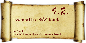 Ivanovits Róbert névjegykártya